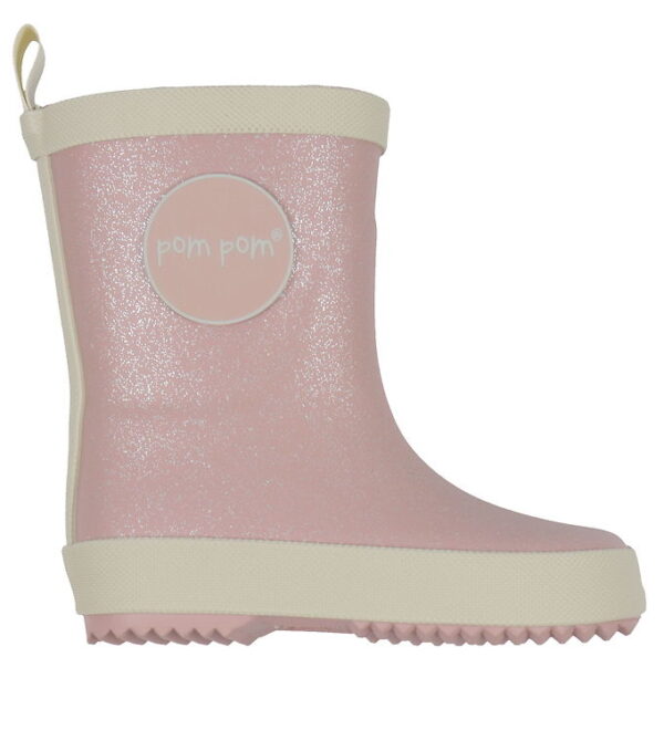 Pom Pom Gummistøvler - Rose Glitter