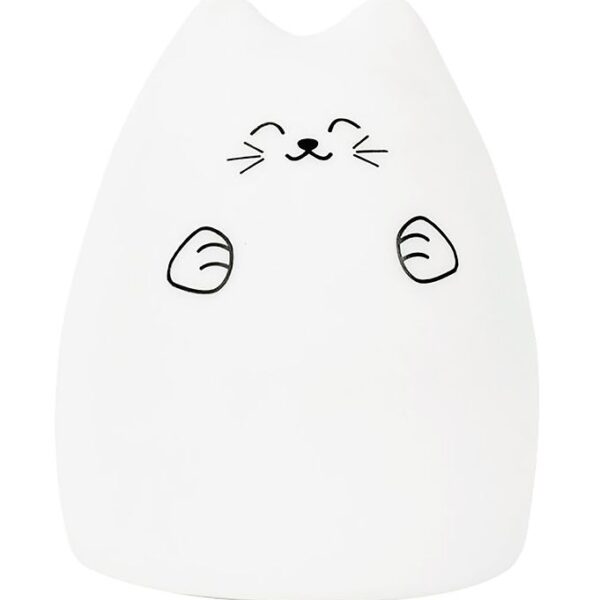 Rabbit & Friends Lampe - 15x11 cm - Kat - Hvid