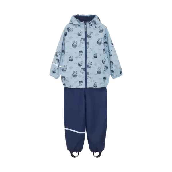 Regnsæt m. Print - Blue Fog - 110