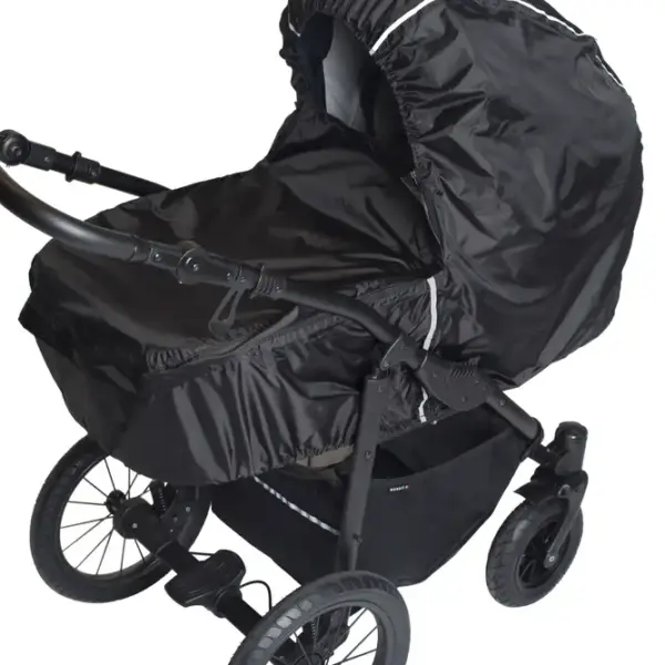 Regnslag til barnevogn m. lynlås 90-100 cm