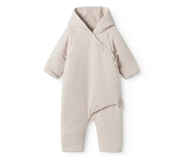 Rex - Vatteret Baby Heldragt - Light beige melange - 44/50 Rex - Vatteret Baby Heldragt - Light beige melange - 44/50