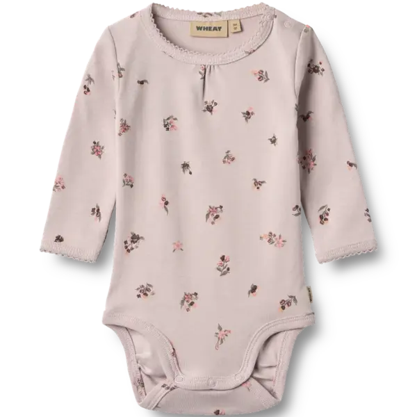 Roselinde Body Langærmet - Soft lilac flowers - 9 MDR.
