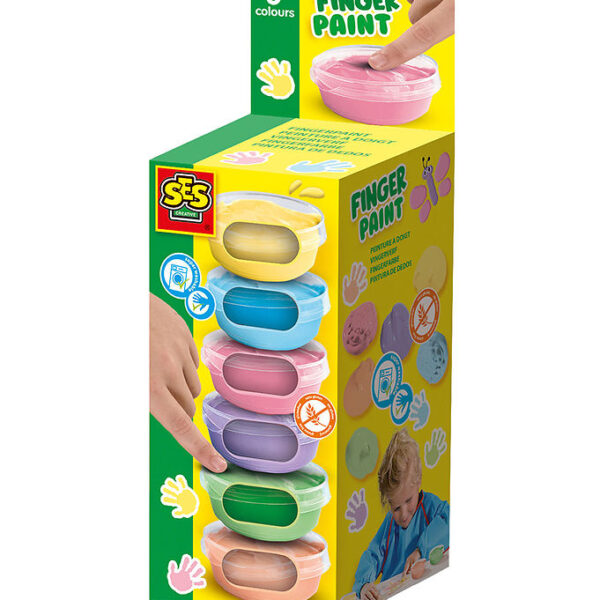 SES Creative - Fingermaling - 6x45ml - Pastelfarver SES Creative - Fingermaling - 6x45ml - Pastelfarver