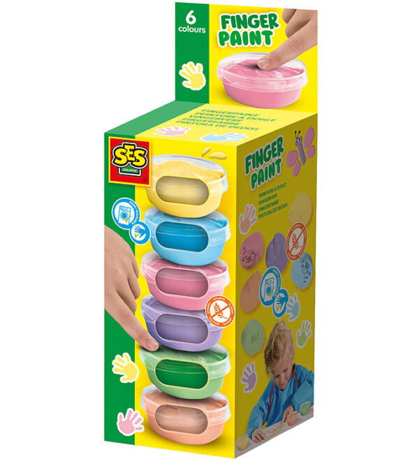 SES Creative - Fingermaling - 6x45ml - Pastelfarver