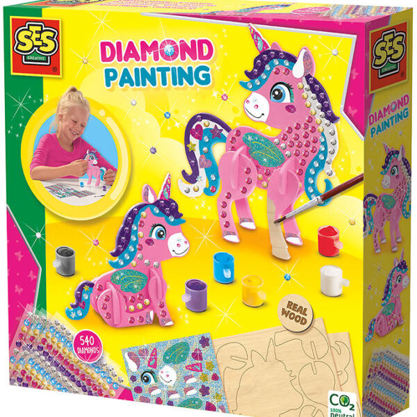 SES Creative Kreasæt - Diamantmosaik - 3D - Enhjørning