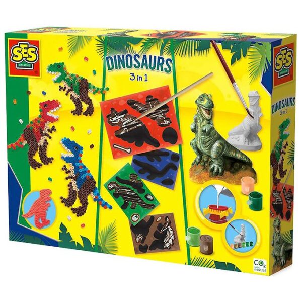 SES Creative Kreasæt - Dinosaurs - 3i1