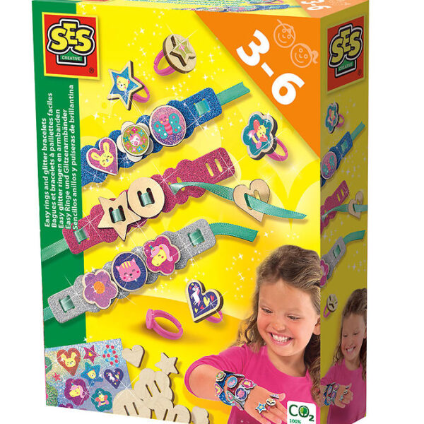SES Creative Kreasæt - Glimmer-armbånd og Ringe