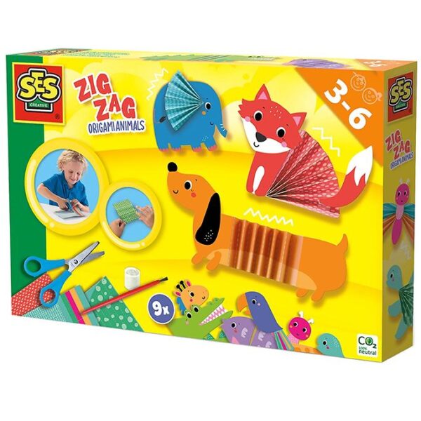 SES Creative Kreasæt - Origami - Zigzag Dyr
