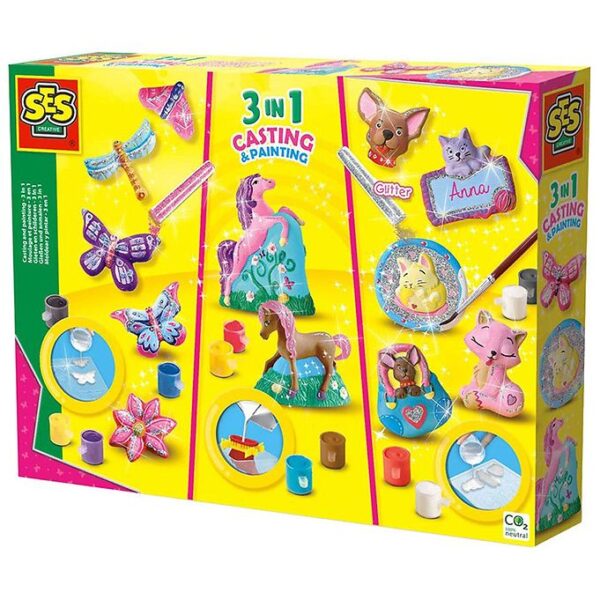 SES Creative Kreasæt - Støb og Mal - 3i1
