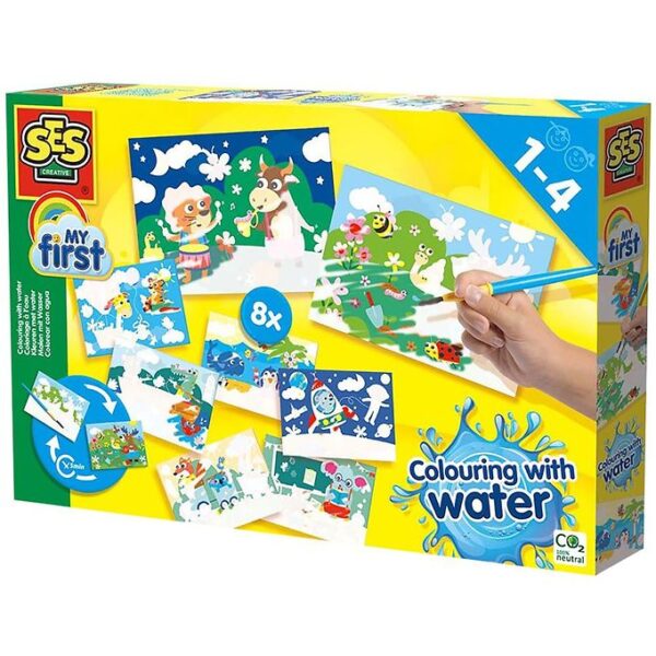 SES Creative Malesæt - Min Første - Mal Med Vand - Skjulte Dyr