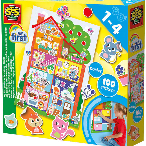 SES Creative - Min Første - Plakat med klistermærker - Hus