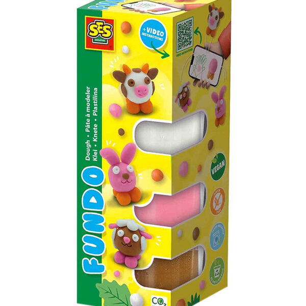 SES Creative Modellervoks - 3x90gr/1x40g - FunDo Bondegårdsdyr