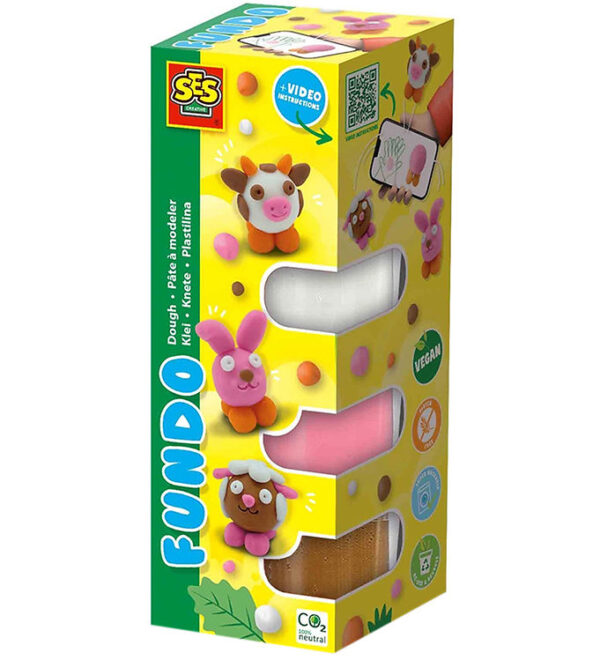 SES Creative Modellervoks - 3x90gr/1x40g - FunDo Bondegårdsdyr SES Creative Modellervoks - 3x90gr/1x40g - FunDo Bondegårdsdyr