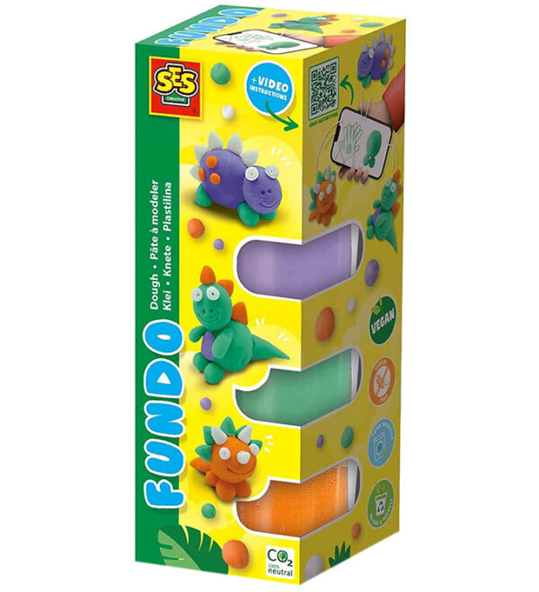 SES Creative Modellervoks - 3x90gr/1x40g - FunDo Dinosaurer SES Creative Modellervoks - 3x90gr/1x40g - FunDo Dinosaurer