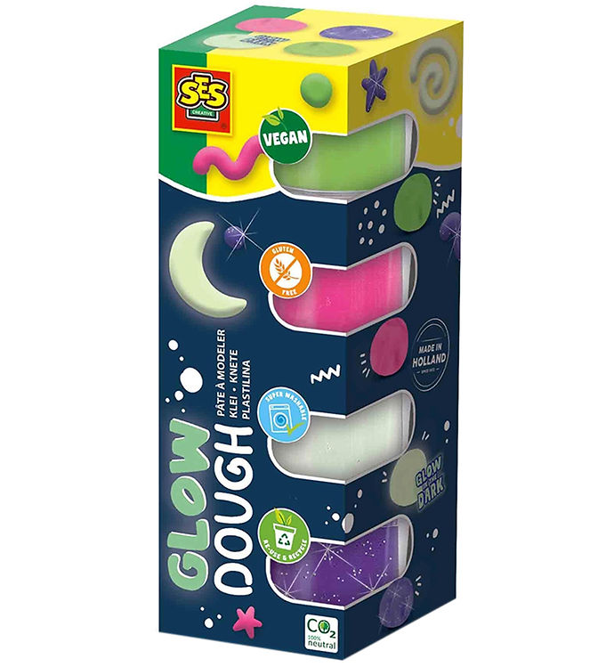 SES Creative Modellervoks - 4x90g - Silkeblød Selvlysende