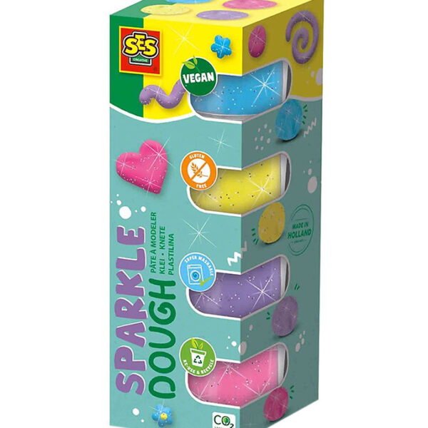 SES Creative Modellervoks - 4x90gr - Silkeblød Glitter