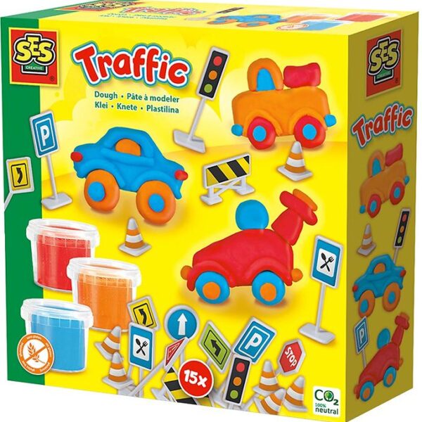 SES Creative Modellervoks - Biler m. Vejskilte