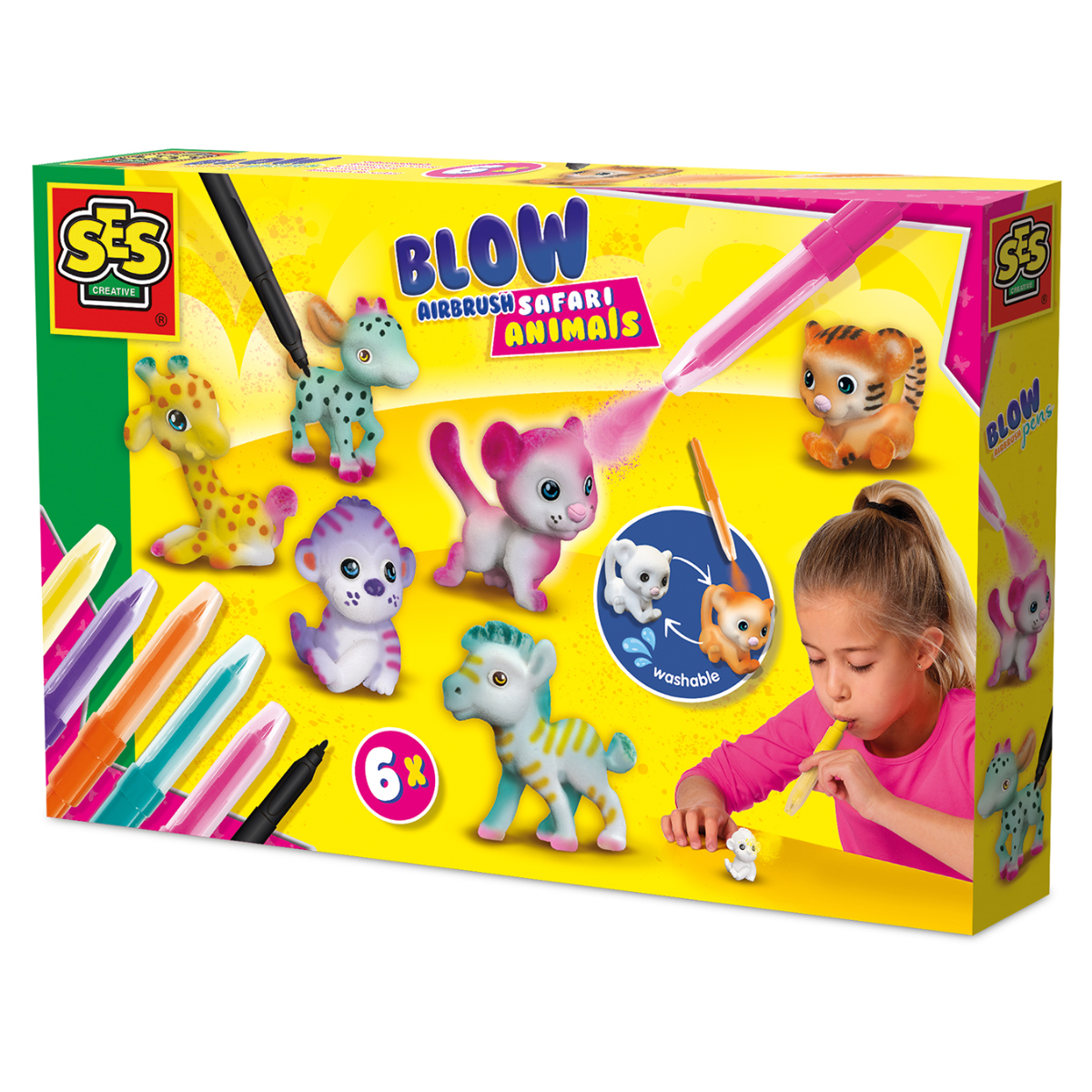 SES Creative | Pustetusser - Dekorér safaridyr, 6 stk