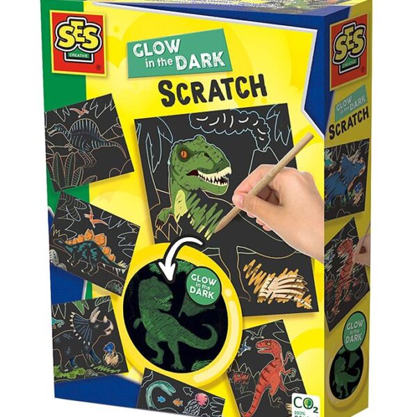 SES Creative Ridsekort - Selvlysende Dinosaurer