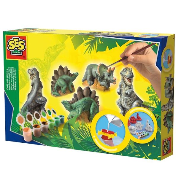 SES Creative Støb Og Mal - Dinosaurer