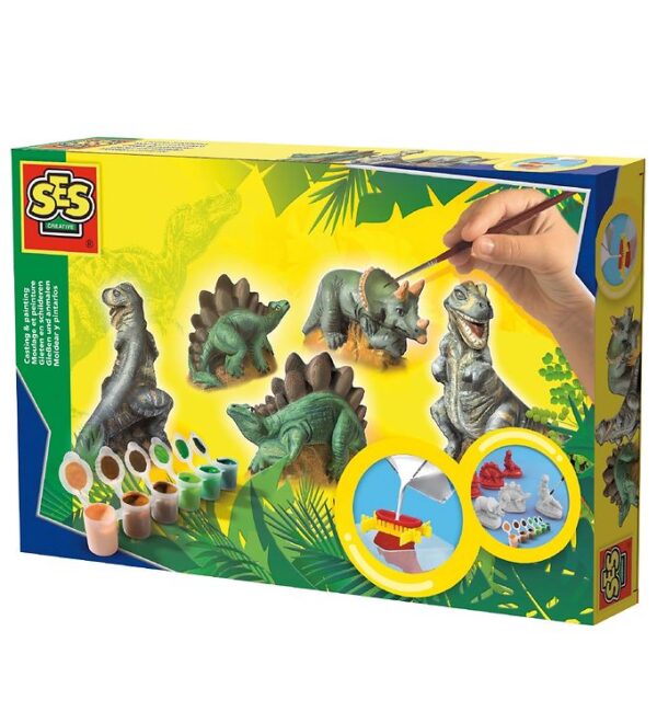 SES Creative Støb Og Mal - Dinosaurer