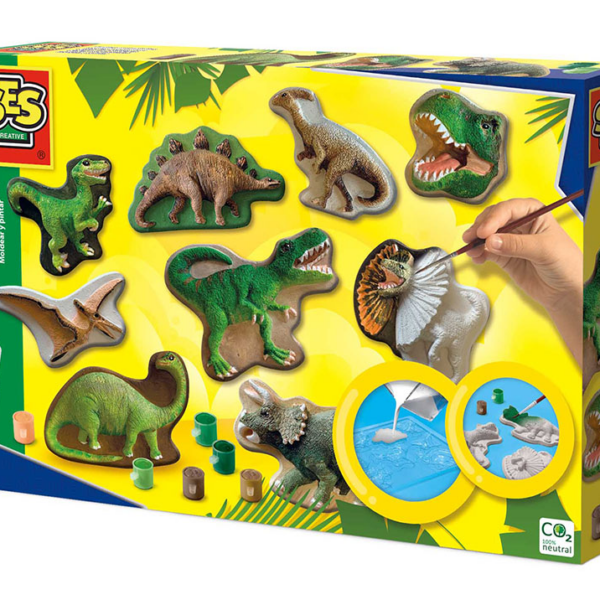 SES Creative | Støb & Mal - Dinosaurer, 9 forskellige