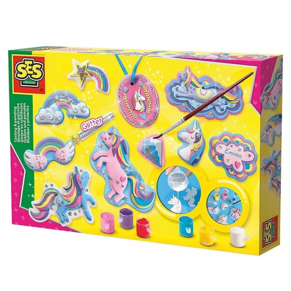 SES Creative - Støb & Mal - Glitter - Enhjørninger