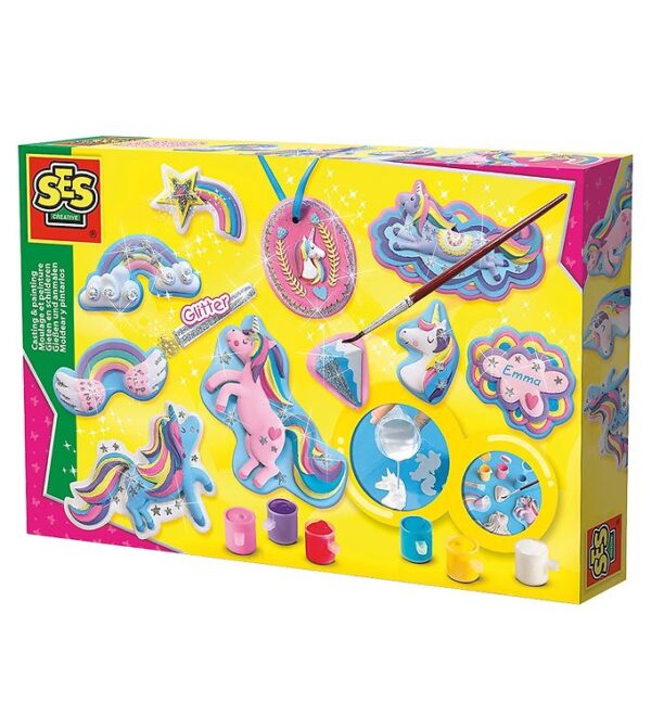 SES Creative - Støb & Mal - Glitter - Enhjørninger