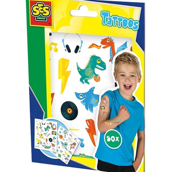 SES Creative Tatoveringer - Dinosaurer og Rumvæsner