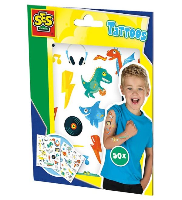 SES Creative Tatoveringer - Dinosaurer og Rumvæsner