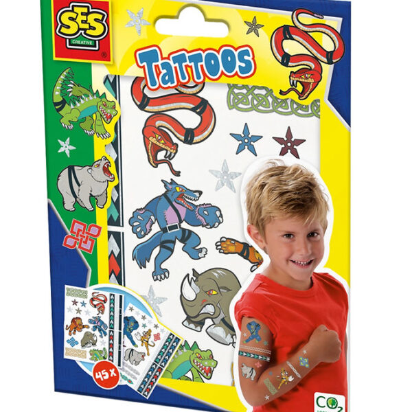 SES Creative Tatoveringer - Dyrekrigere - 45 stk