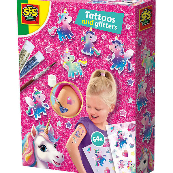 SES Creative Tatoveringer Og Glitter - Enhjørning SES Creative Tatoveringer Og Glitter - Enhjørning