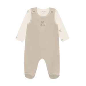 Sæt m. Body og Velour Romper - Pure Cashmere - 68