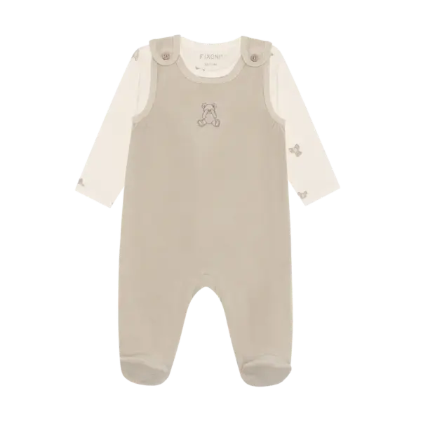 Sæt m. Body og Velour Romper - Pure Cashmere - 68