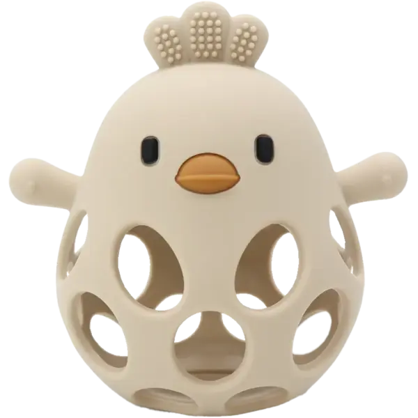 Sansebold med ælling i LFGB silikone, beige