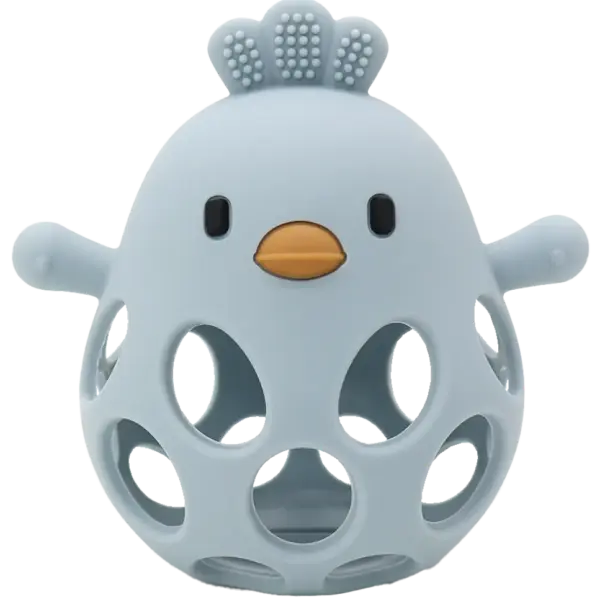 Sansebold med ælling i LFGB silikone, lyseblå