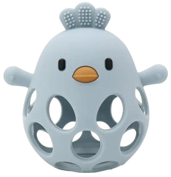 Sansebold med ælling i LFGB silikone, lyseblå