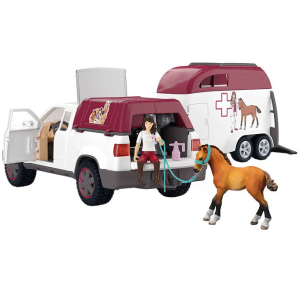 Schleich Horse Club - Mobil Dyrelæge m. Trailer - 42704 - 90 Del
