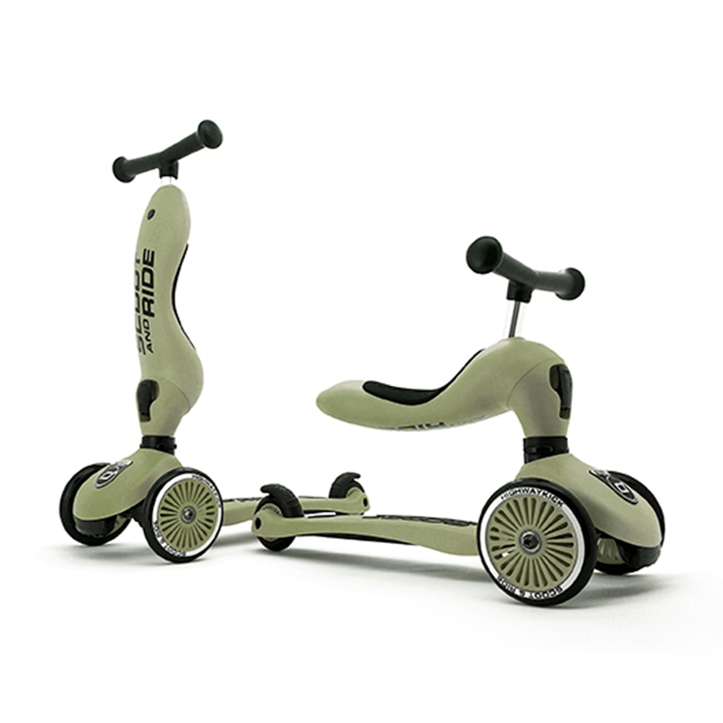 Scoot & Ride | Løbehjul/Løbecykel - Highwaykick 1, Olive