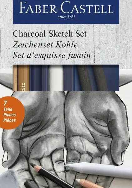 Sketch set gold Faber charcoal