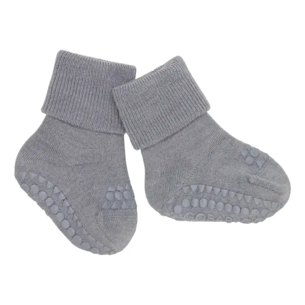 Skridsikre Strømper - Merino Uld - Grey melange - 17/19