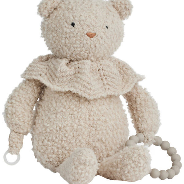 Smallstuff Aktivitets bamse - Uld - 35 cm - Nature Smallstuff Aktivitets bamse - Uld - 35 cm - Nature