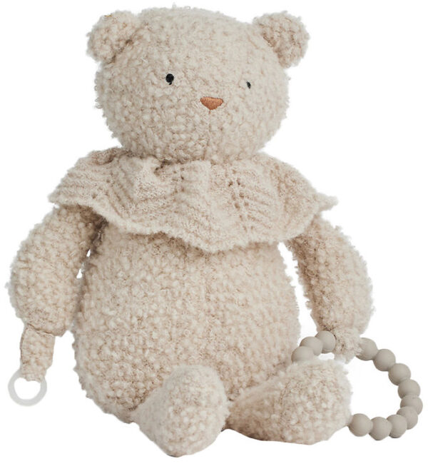 Smallstuff Aktivitets bamse - Uld - 35 cm - Nature