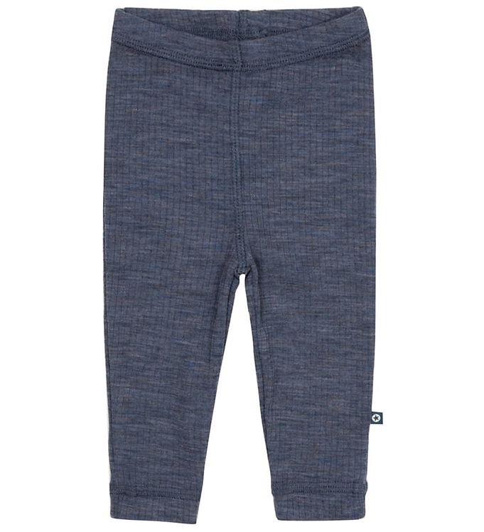 Smallstuff Leggings - Uld - Rib - Denim Melange Smallstuff Leggings - Uld - Rib - Denim Melange