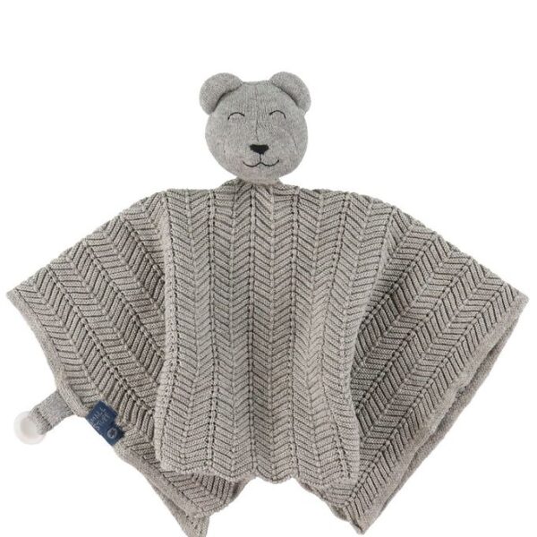 Smallstuff Nusseklud - 35x35 cm - Gråmeleret m. Bamse