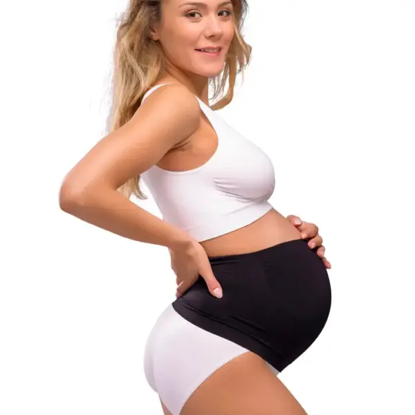 Sømløs Graviditetsstøttebånd - Sort - Large