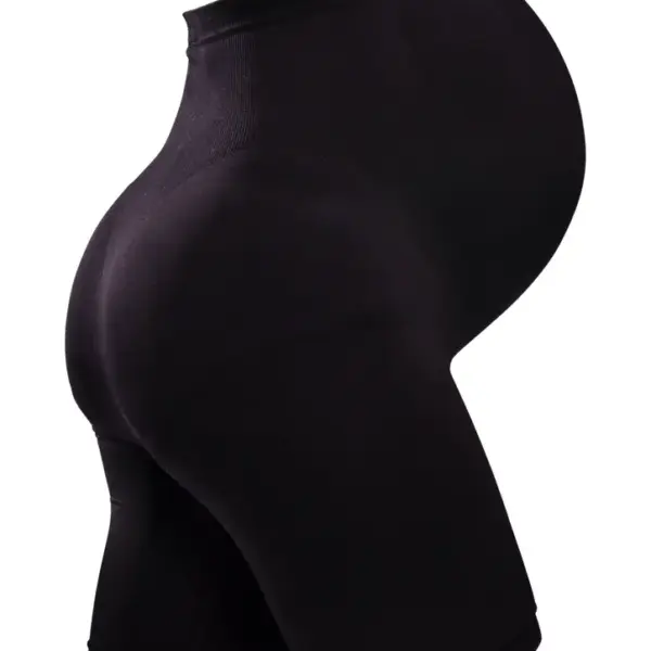 Sømløs graviditetsshorts - SORT - M
