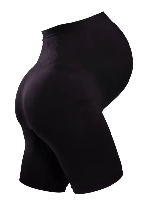 Sømløs graviditetsshorts - SORT - M