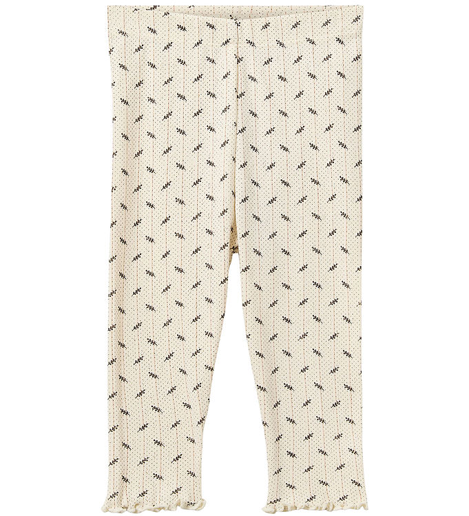 Sofie Schnoor Leggings - Naline - Antique White m. Print/Hulmøns