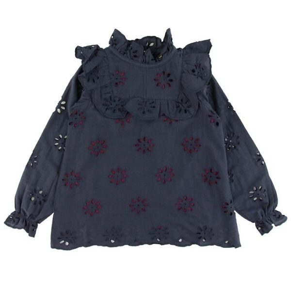 Soft Gallery Bluse - Gaxine - Anthracite m. Blomster